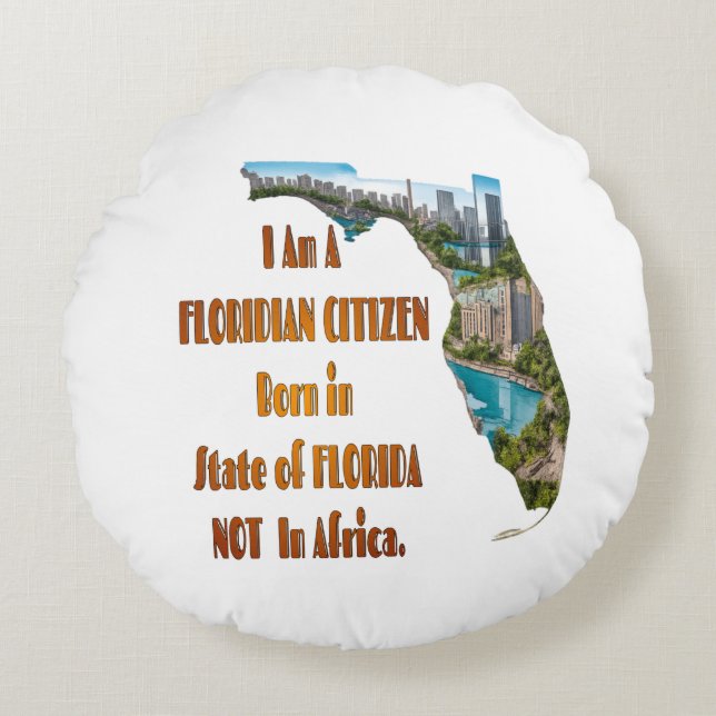 Floridian Citizen Round Pillow (Front)