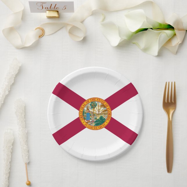 Floridian Flag, Flag of Florida Paper Plates (Wedding)