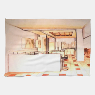 Floridian Modern Kitchen Rendered Perspective on A Towel