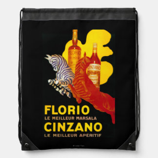 Florio Cinzano Vintage PosterEurope Drawstring Bag