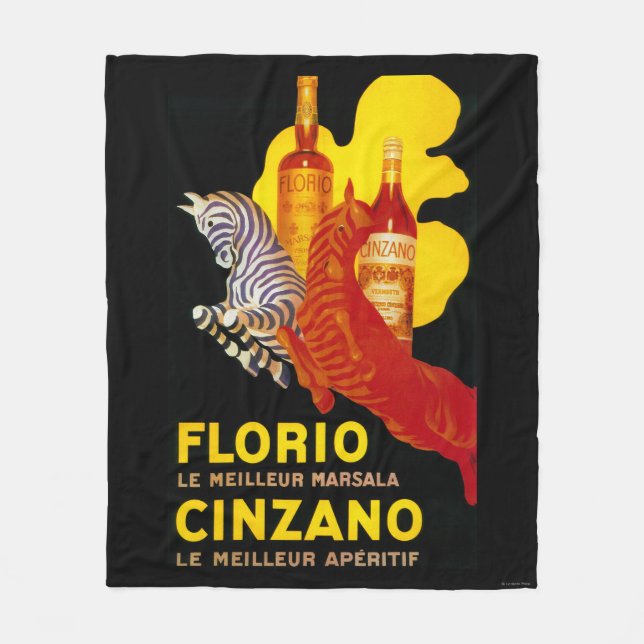 Florio Cinzano Vintage PosterEurope Fleece Blanket (Front)