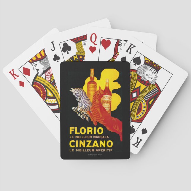 Florio Cinzano Vintage PosterEurope Poker Cards (Back)