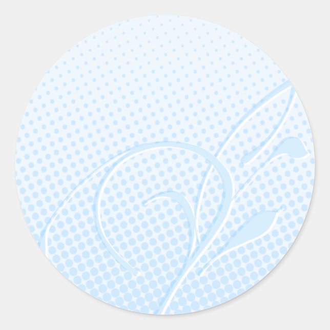 Florish and Blue Dots Classic Round Sticker (Front)