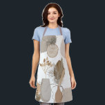 Florist Abstract Shapes Line Art Leaf Cream Brown Apron<br><div class="desc">Girly style for a flower shop or florist uniform with this abstract pattern of vases,  leaves and abstract shapes in creams and browns.  Easily personalise with your name or company.</div>