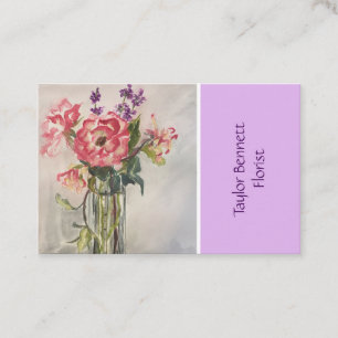 Florist Art Business Card, Flower Arranging Card