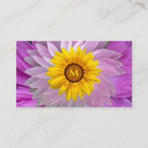 Florist blossoms monogram calligraphy QR-Code Business Card