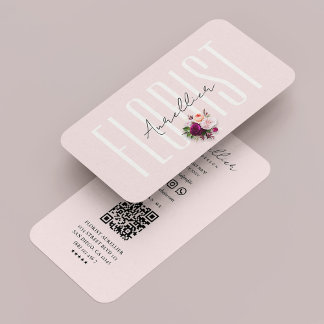 Florist Botanist Aesthetic Pink Modern Business Card