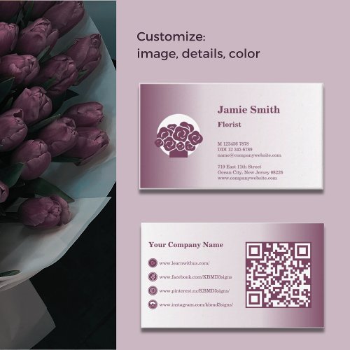 Florist Brand Custom Mauve_Purple Business Card