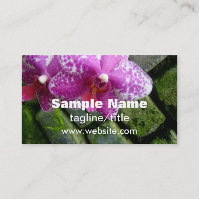 florist business card orchid double sided custom (Front)