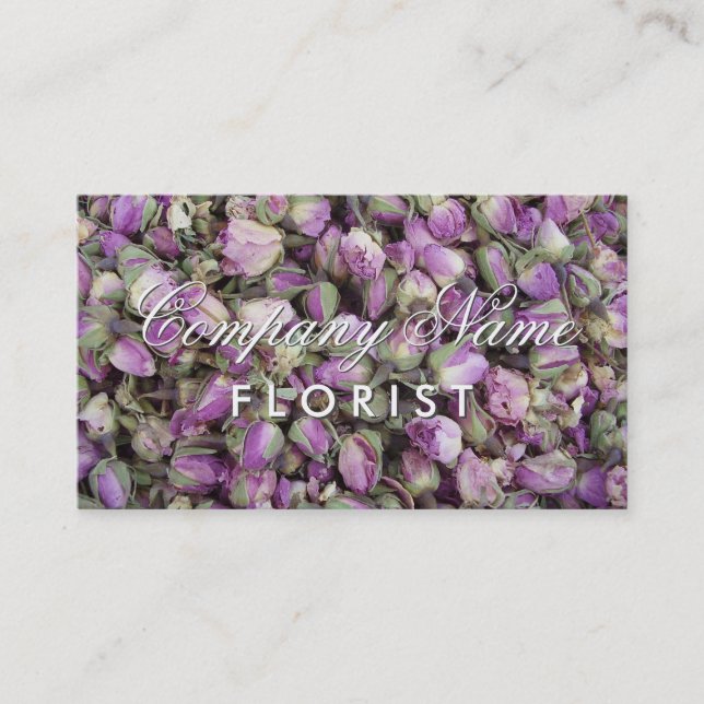 Florist business card template | flower buds photo (Front)