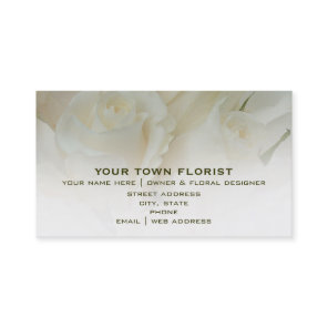 Florist Business Card - White Roses