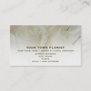 Florist Business Card - White Roses