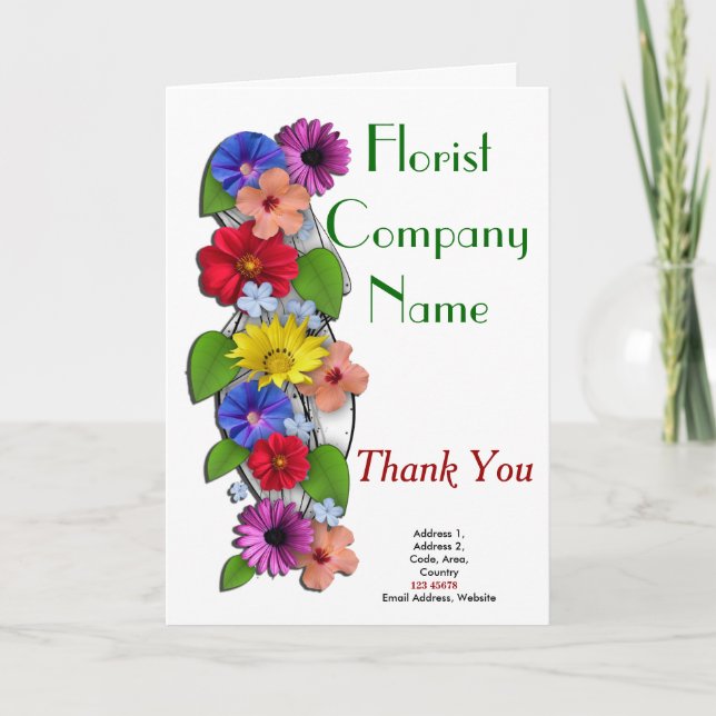 Florist Business Theme Collection Thank You Card (Front)