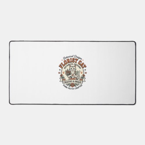 Florist Cat Florist Cat Vintage Vector Art Shirt D Desk Mat