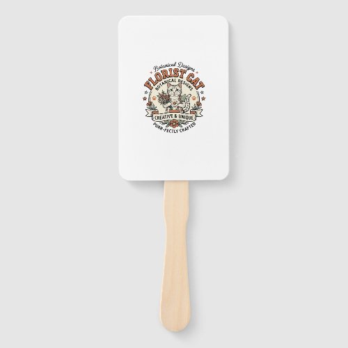 Florist Cat Florist Cat Vintage Vector Art Shirt D Hand Fan