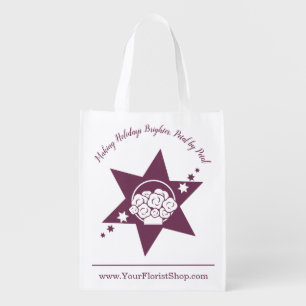 🎄Florist Christmas Merchandise White Grocery Bag