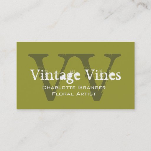 Customizable Florist Customizable Business Card Monograms