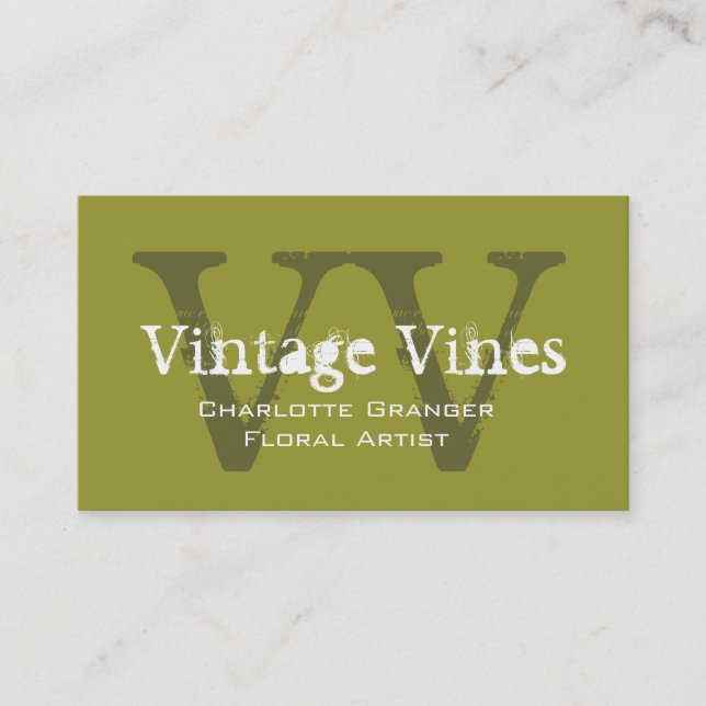 Florist Customizable Business Card Monograms (Front)