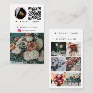 Florist Decorator Photo Feed Social Media QR Code Business Card