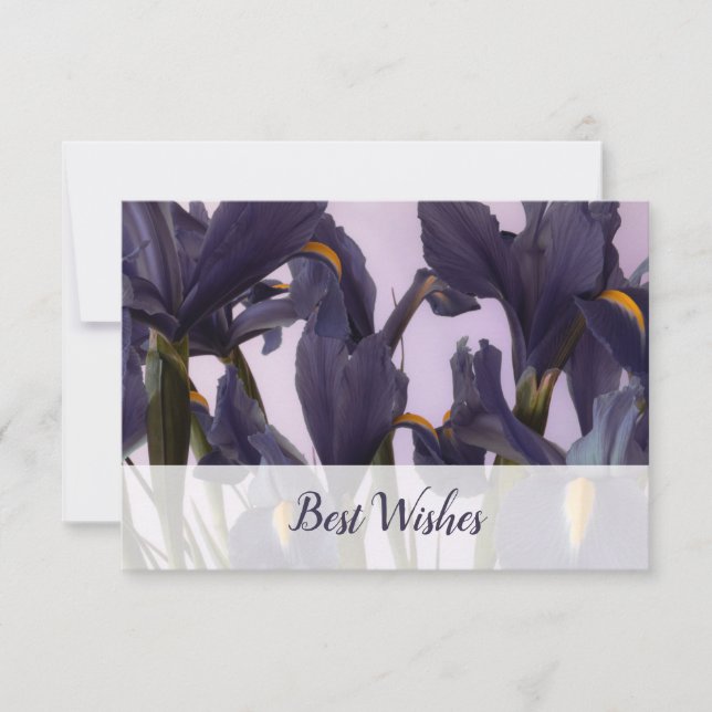 🌷 Florist Edition Custom Iris Photo 'Best Wishes' Note Card (Front)
