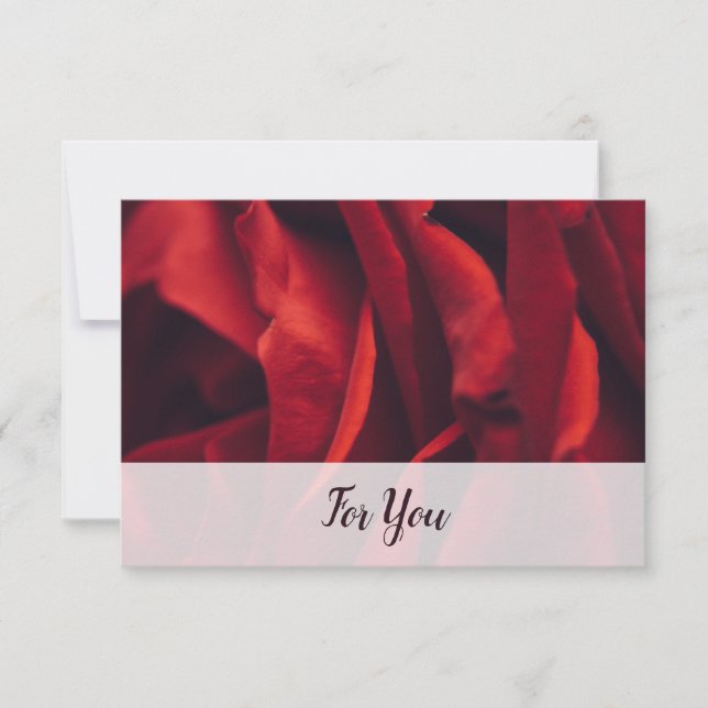 Florist Edition Custom Red Rose 'For You' Photo Note Card (Front)