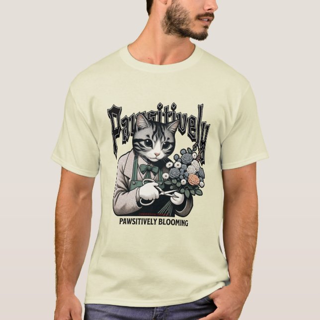 Florist Feline Fantasy - Cat and Flower Gardening  T-Shirt (Front)
