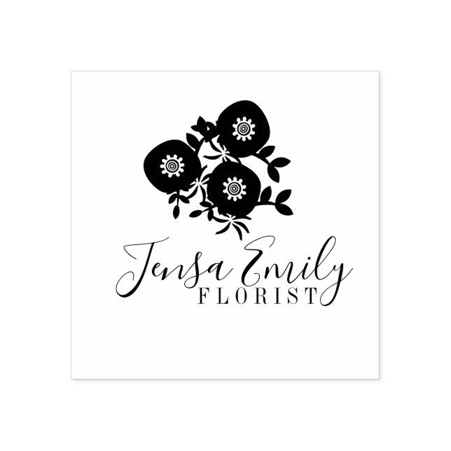 Florist Floral Bouquet Logo Artist Studio Rubber Stamp (Imprint)