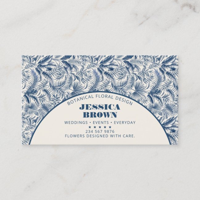 Florist Floral Designer Blue Botanical Business Card