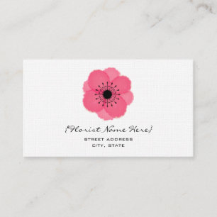 Florist / Floral Designer Business Card - Anemone