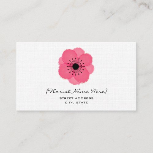 Florist  Floral Designer Business Card _ Anemone