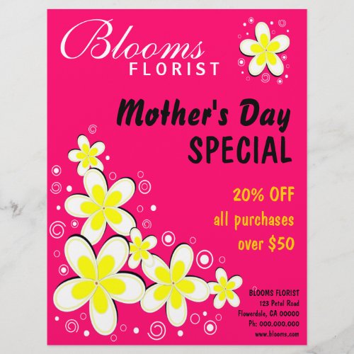 Florist Floral Flower Frangipani Flyer Flyers