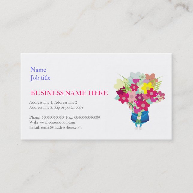 Florist, flower arranger, greetings cards (Front)