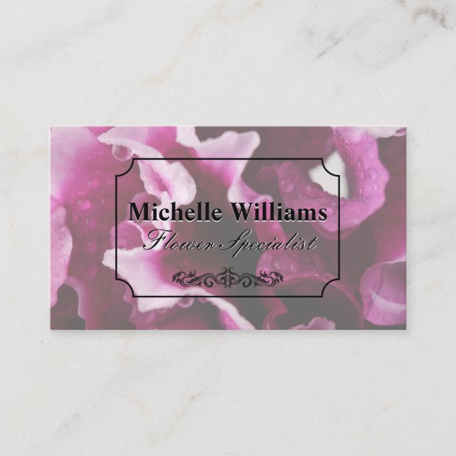 Florist | Flower Background Business Card (Front)