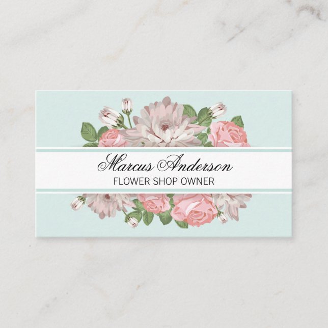 Florist Flower Frame Banner Business Card (Front)