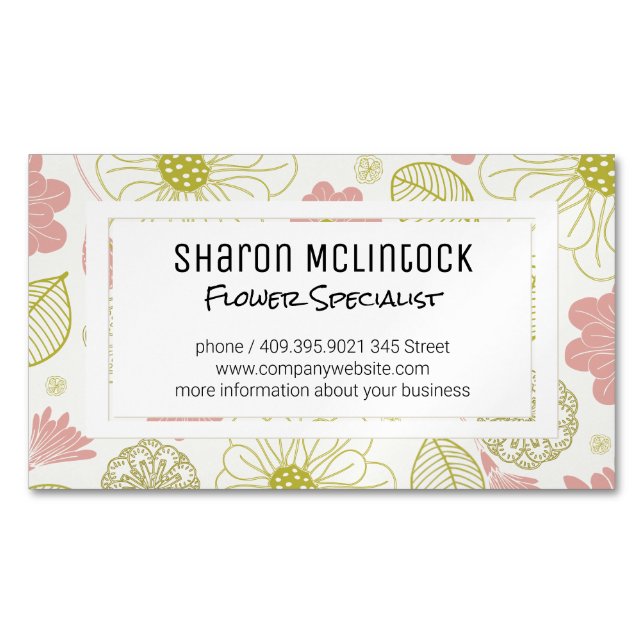 Florist | Flower Shop Business Card Magnet (Front)