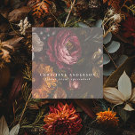 Florist Flower Shop Elegant Botanical Flowers Square Business Card