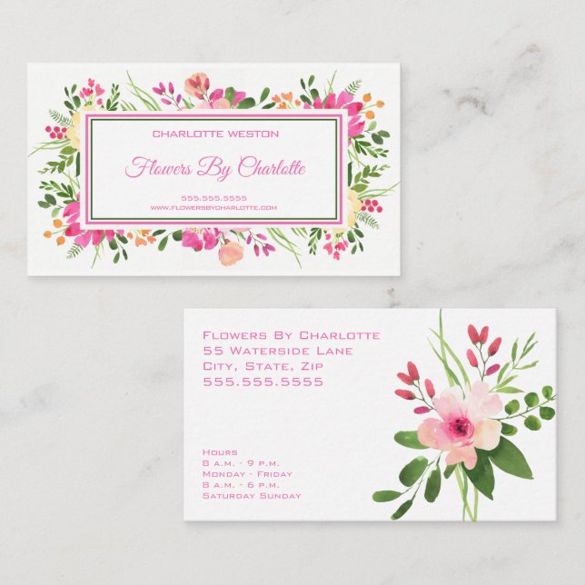 Florist, Flower Shop, Flowers Business Card (Front/Back)