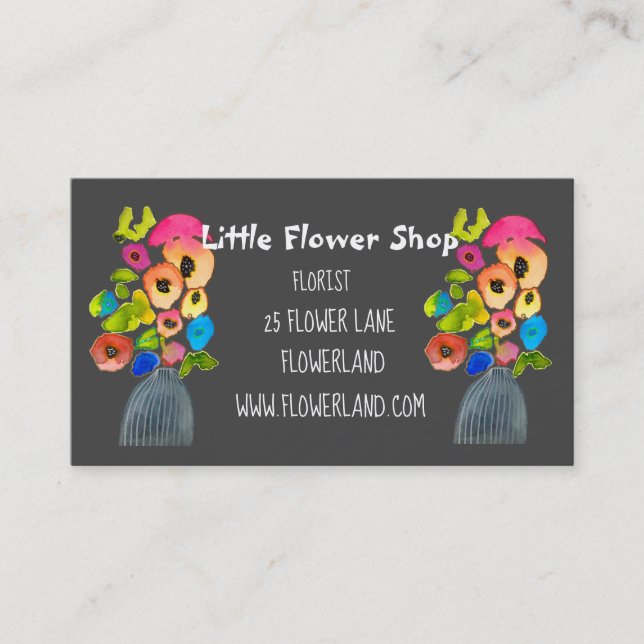 Florist Flower Shop modern flower business Card (Front)