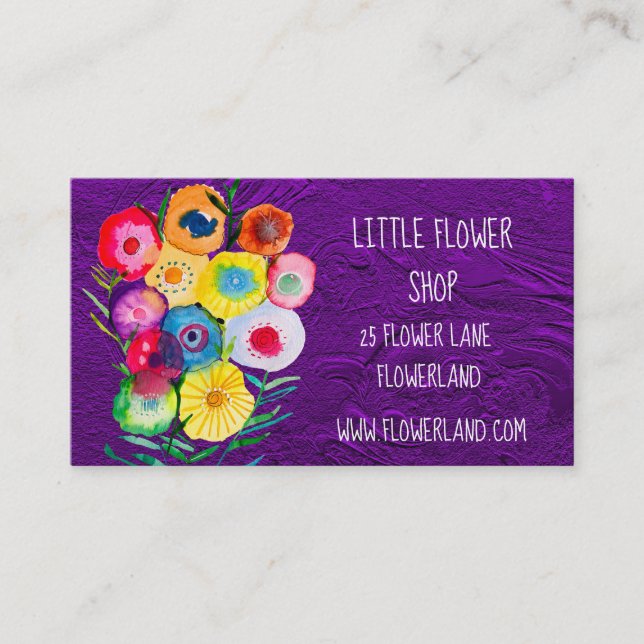 Florist Flower Shop modern simple business Business Card (Front)