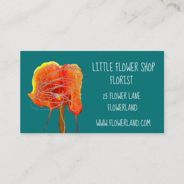 Florist Flower Shop modern simple business Business Card (Front)