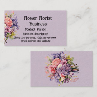 Florist Flowers For Sale  Business Card