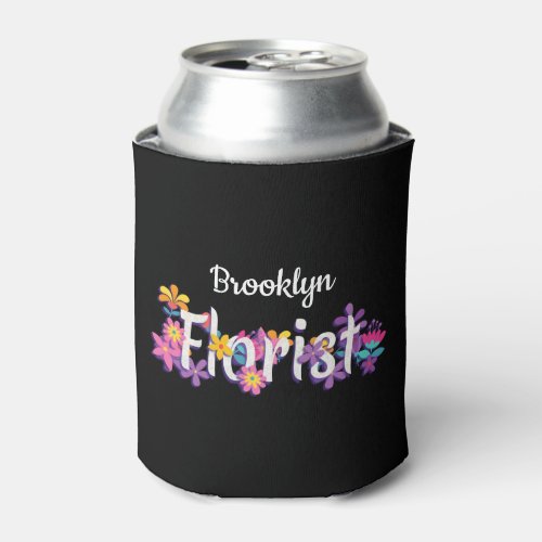 Florist flowers fun modern typography can cooler