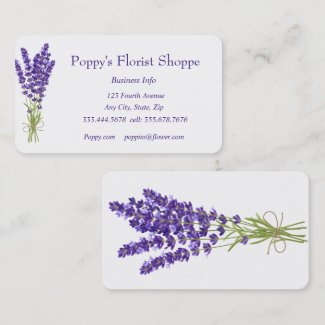 Florist Flowers Lavender Plants Shop Business Card