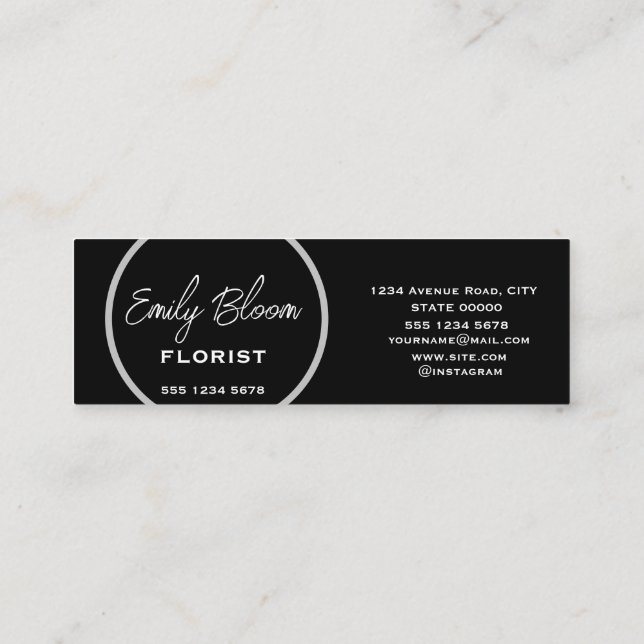Florist, Flowers  Mini Business Card (Back)