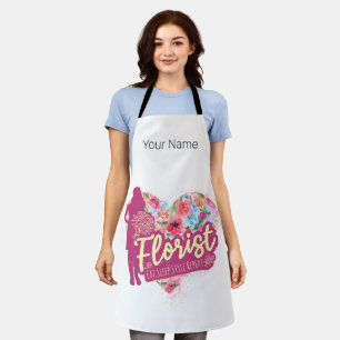 Florist Flowers With Heart Vintage Garden Design Apron