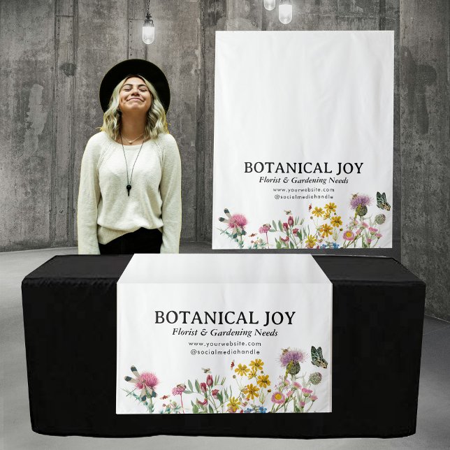 Florist Garden Pop Up Shop Table Runner Sign Tapestry (Florist Garden Pop Up Shop Table Runner Sign Tapestry)