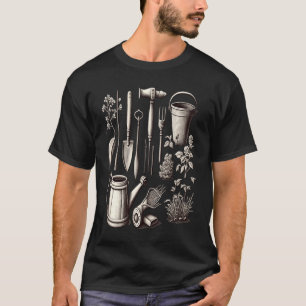 Florist Gardener Dad Grayscale Gardening Tools  2 T-Shirt