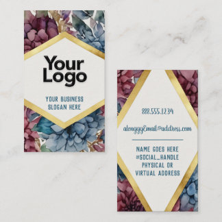 Florist Gardener Landscape Wedding Planner Floral  Business Card