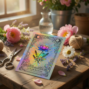 Florist Holographic Lotus Floral  Business Card