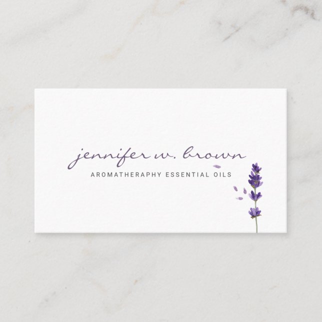 Florist Lavender Herb Leaf Botanical Business Card (Front)